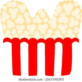 Popcorn Letter Alphabet Vector W