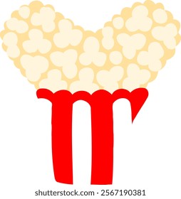 Popcorn Letter Alphabet Vector Y