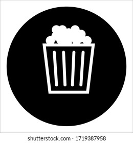 popcorn line art stroke vector illustration with black background.