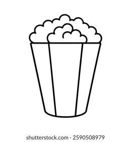 popcorn line art vector on white background