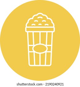 Popcorn line circle icon vector image. Can also be used for web apps, mobile apps and print media.