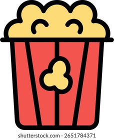 Popcorn Line Filled Icon Design