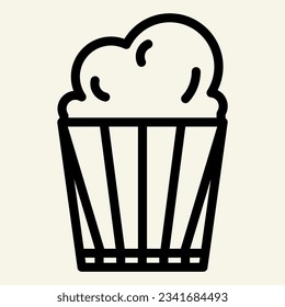 Popcorn line icon. Delicious vector illustration isolated on white. Popcorn bucket outline style designed for and app. Eps 10.