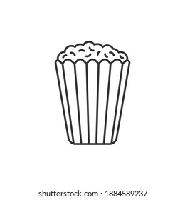 Popcorn line icon isolated on white background. Vector illustration
