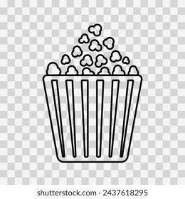 Popcorn line icon isolated on white background
