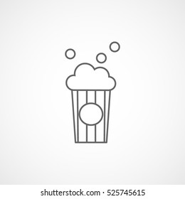 Popcorn Line Icon On White Background