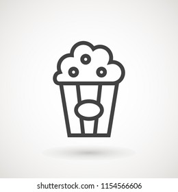 Popcorn Line Icon. Single High Quality Symbol Of Fast Food For Web Design Or Mobile App. Thin Line Sign Of Popcorn For Design Logo, Visit Card, Etc. Outline Pictogram