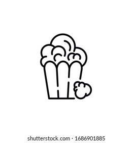 Popcorn line icon. Snack, bucket, cinema.