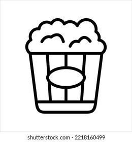 Popcorn line icon vector graphic illustration