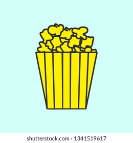 Popcorn line mono color icon . Simple colorvector of Amusement icons for UI and UX, website or mobile application
