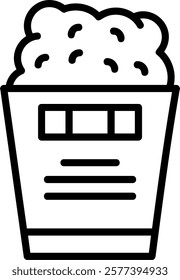 Popcorn Line Vector Icon Design