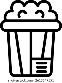 Popcorn Line Vector Icon Design