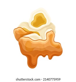 Popcorn in liquid caramel vector illustration on white background