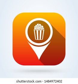 Popcorn locations. Simple vector modern icon design illustration.