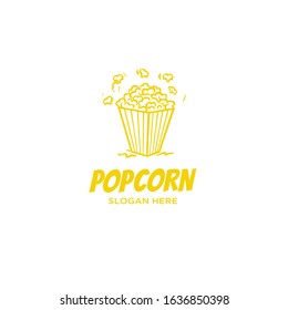 Popcorn logo hand-drawn vintage and rustic, very elegant.