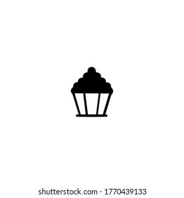 popcorn logo icon design with simple line art style