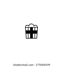 popcorn logo icon design with simple line art style