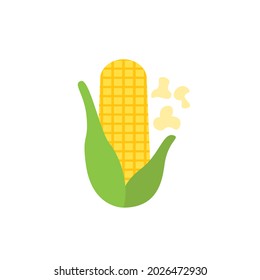 popcorn logo isolated on white