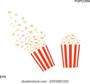 Popcorn logo. Isolated popcorn on white background