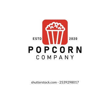 Popcorn logo, label, symbol or sign isolated on white background vector illustration