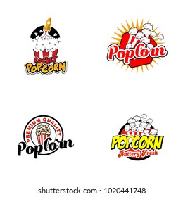 Popcorn Logo Set Vector