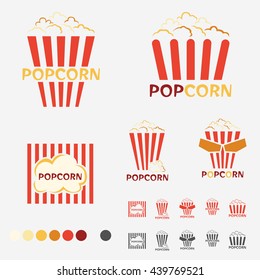 Popcorn Logo Set - Vector