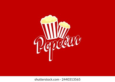 popcorn logo vector icon illustration