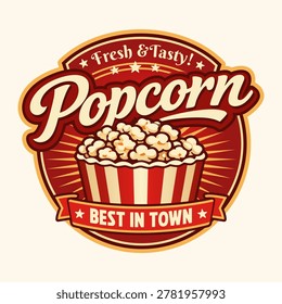 Popcorn logo vector. Simple design