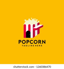 Popcorn Logo Vector Template