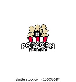 Popcorn Logo Vector Template
