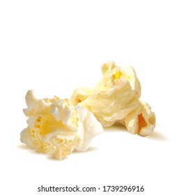 Popcorn low poly. Tasty popcorn. Elements for label design. Vector illustration. Popcorn in triangulation technique. 