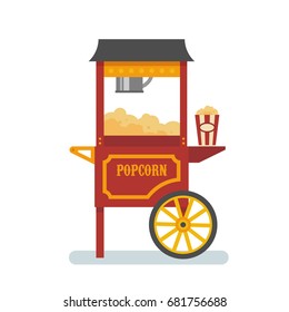 Popcorn machine flat illustration