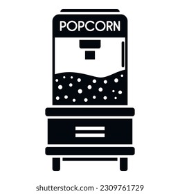 Popcorn machine icon simple vector. Corn food. Cart stand