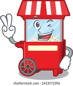 popcorn machine with Two fingers up