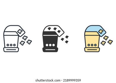 Popcorn maker icons  symbol vector elements for infographic web