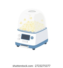 Popcorn maker  Machine for cooking corn. illustration Vector isolated on white background
