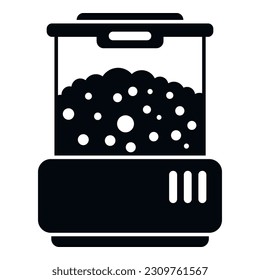 Popcorn maker machine icon simple vector. Corn seller. Cart cooking