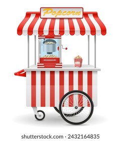 popcorn making machine sweet snack vector illustration isolated on white background