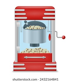 palomitas de maíz que hace la máquina dulce snack ilustración vectorial aislado sobre fondo blanco