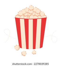 Popcorn. Movie icon in flat style. Vector illustration