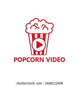 Popcorn Movie Logo Template Design Vector, Emblem, Design Concept, Creative Symbol, Icon