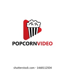 Popcorn Movie Logo Template Design Vector, Emblem, Design Concept, Creative Symbol, Icon