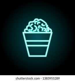 popcorn neon icon. Elements of fast food set. Simple icon for websites, web design, mobile app, info graphics