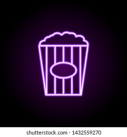 popcorn neon icon. Elements of web set. Simple icon for websites, web design, mobile app, info graphics