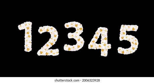Popcorn numbers. Part 6. Set of vector illustrations