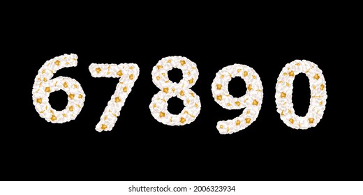 Popcorn numbers. Part 7. Set of vector illustrations