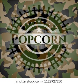 Popcorn on camouflage pattern