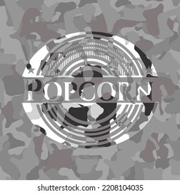 Popcorn on grey camo pattern 