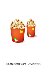 Popcorn on white background