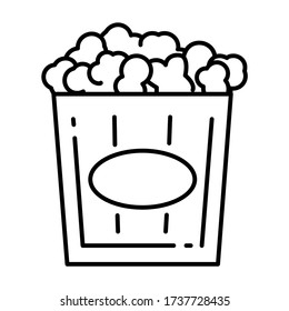 Popcorn - outline icon design - vector illustration